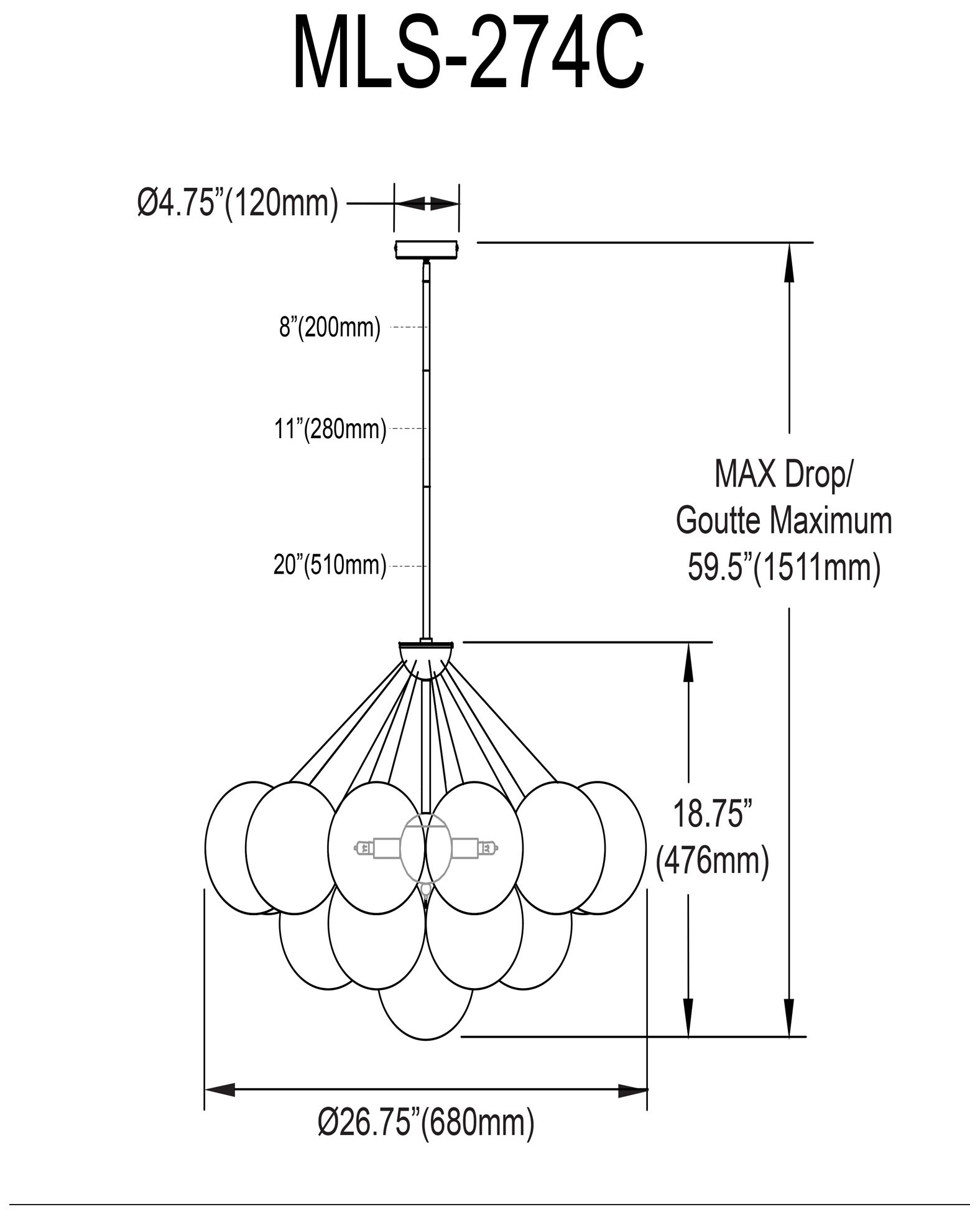 Image 5 Miles 27" Wide 4-Light Polished Chrome Finish Chandelier w/ White Shade more views