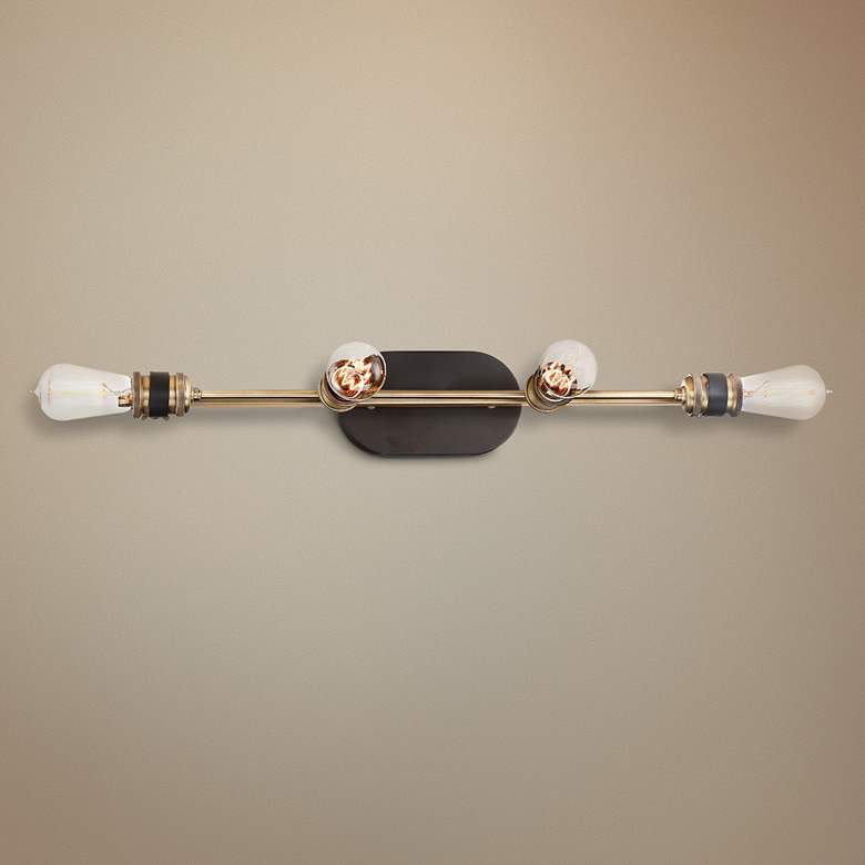 Image 1 Miles 34" Wide Vintage Bronze 4-Light Bath Light
