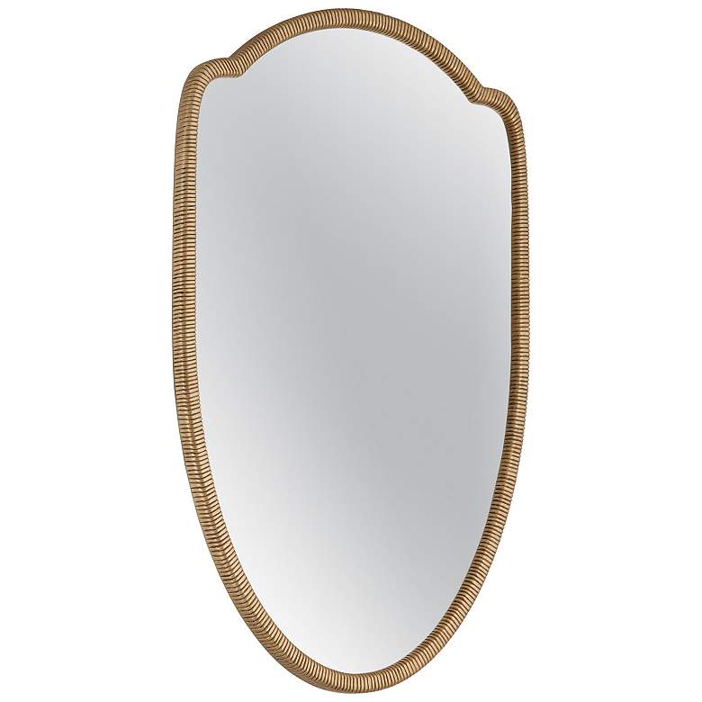 Image 2 Miles Brass 24" x 36" Shield Wall Mirror more views
