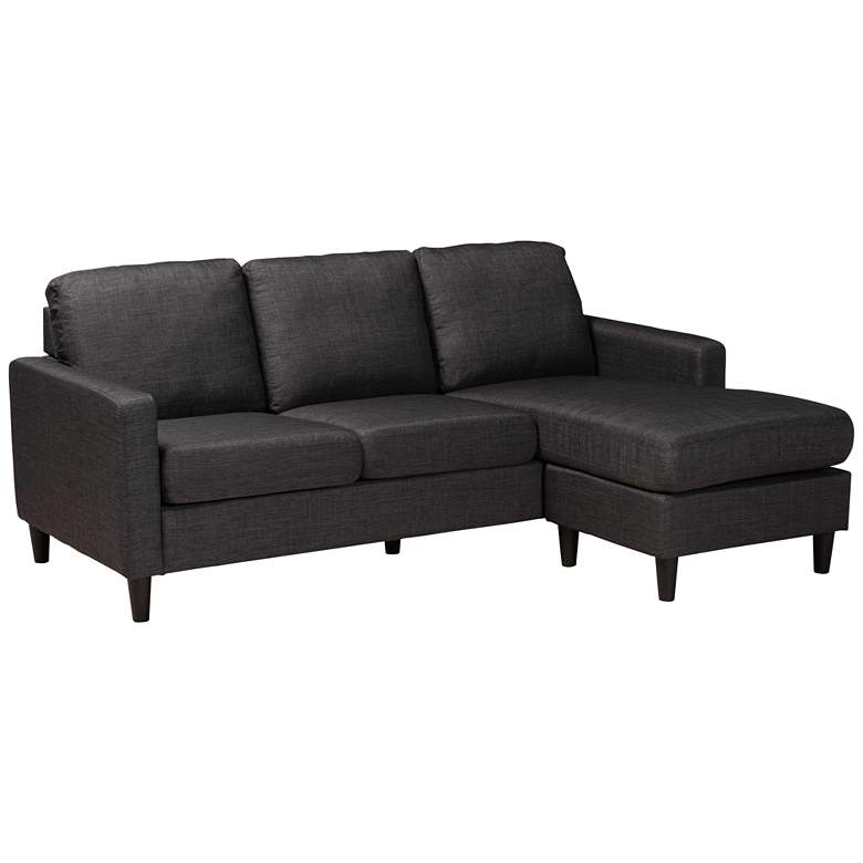 Image 1 Miles Charcoal Fabric Sectional Sofa with Left Facing Chaise