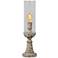 Miles Distresed Finish Cream-Brown Uplight Accent Table Lamp