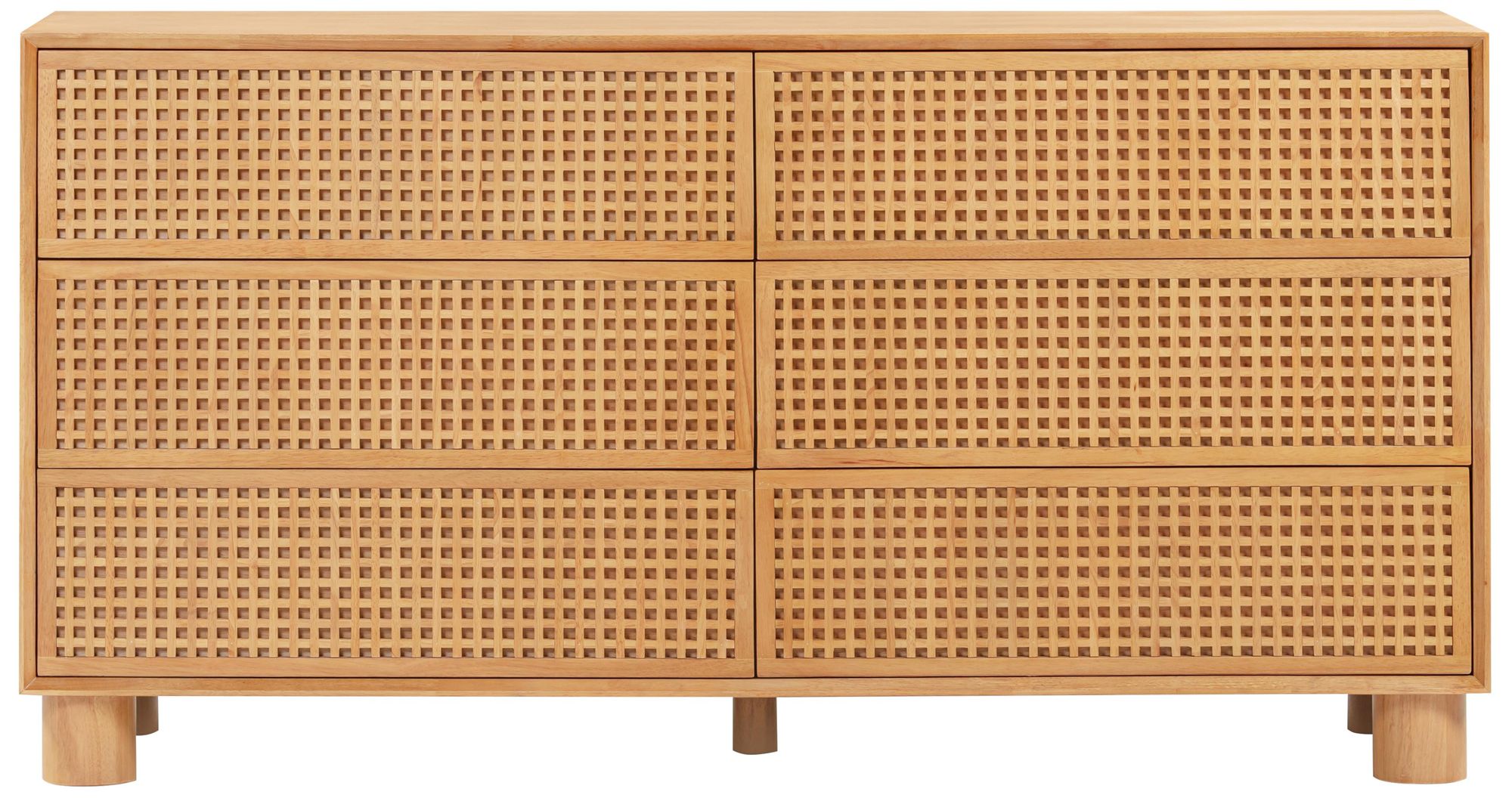 Image 3 Miles Natural Wood 6-Drawer Dresser more views