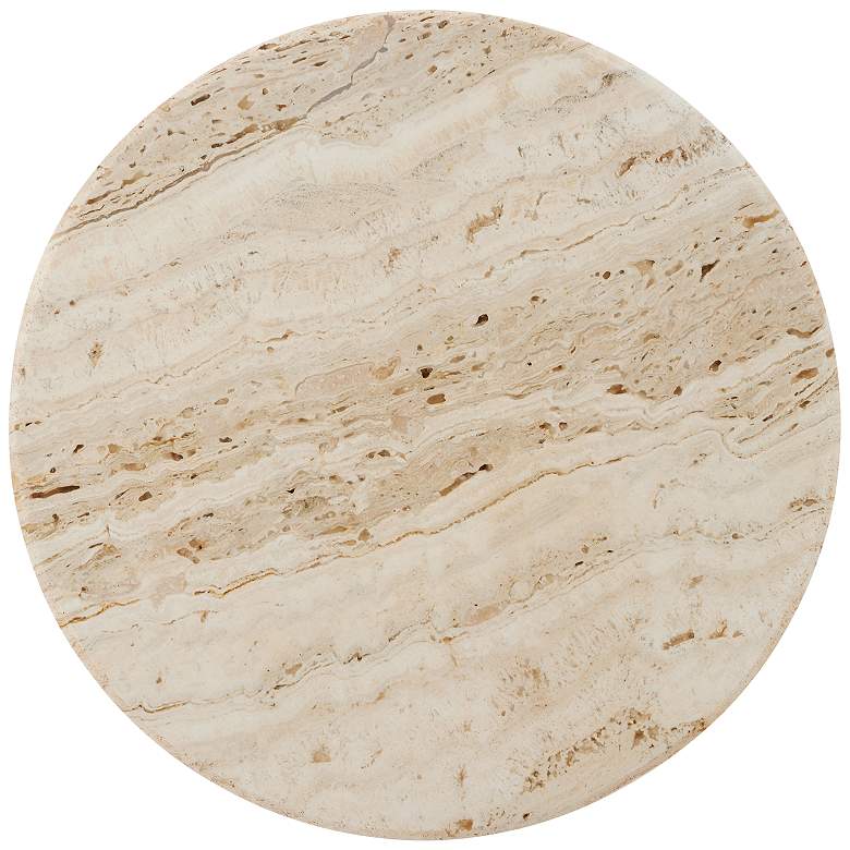 Image 3 Miles Travertine Accent Table more views