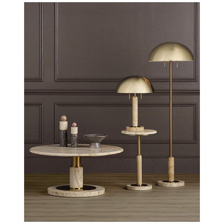 Image 4 Miles Travertine Accent Table more views
