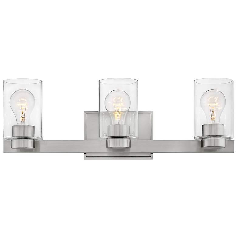 Image 3 Miley 21 1/2" Wide Nickel with Clear Glass Shade Bath Light more views