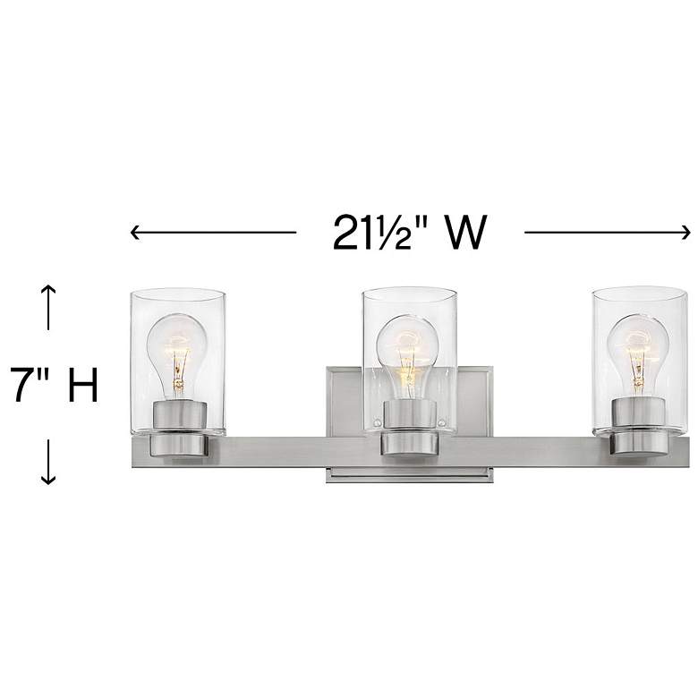 Image 5 Miley 21 1/2" Wide Nickel with Clear Glass Shade Bath Light more views