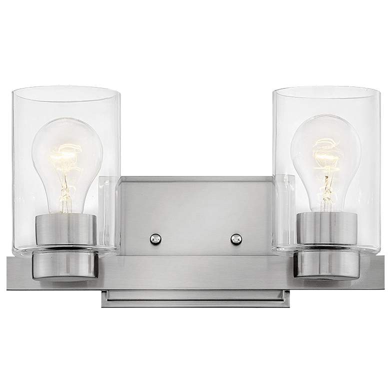 Image 1 Miley 7" High Nickel 2-Light Wall Sconce by Hinkley Lighting