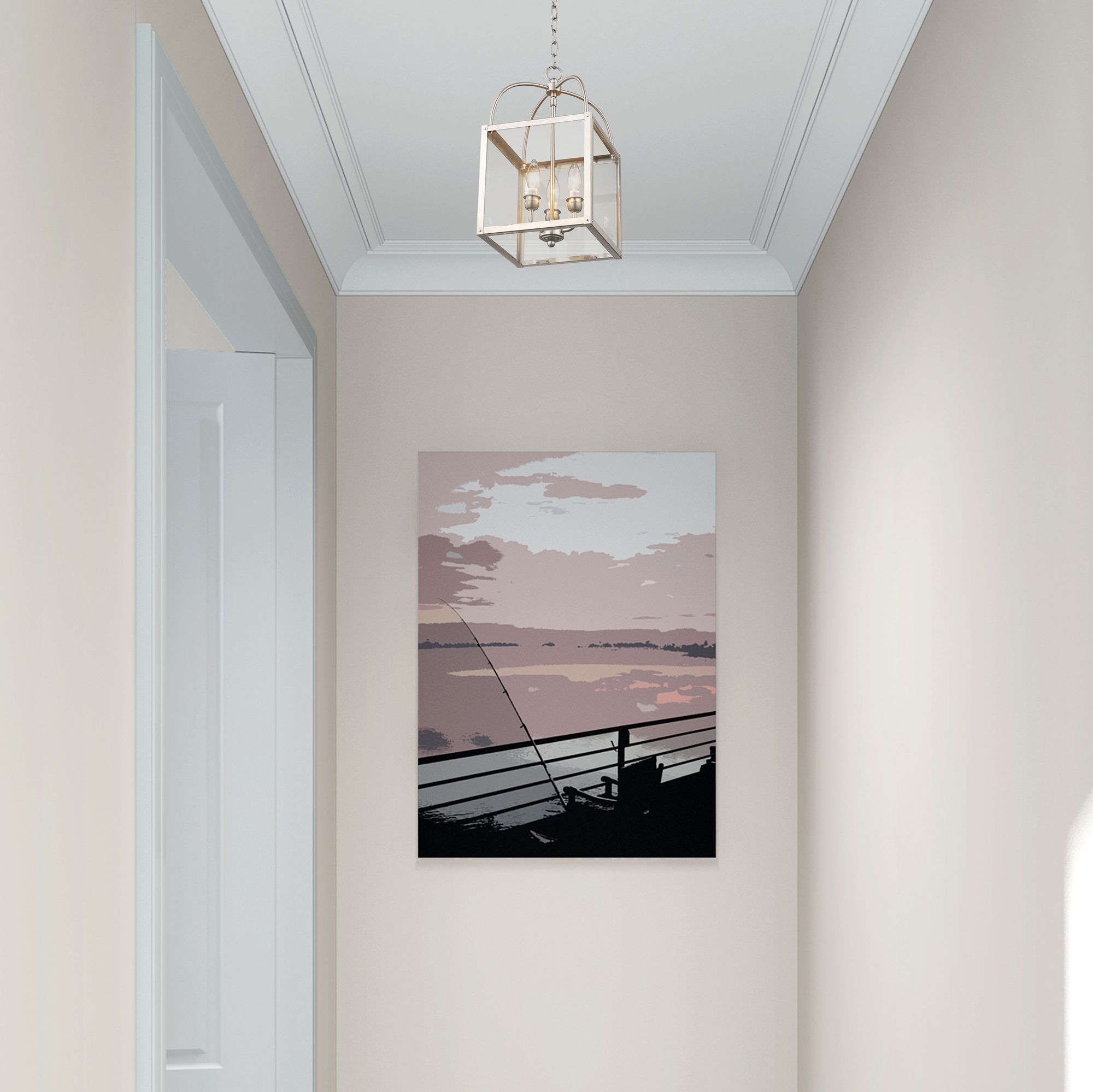 Milford 10" Wide Brushed Nickel 3-Light Mini Pendant in scene