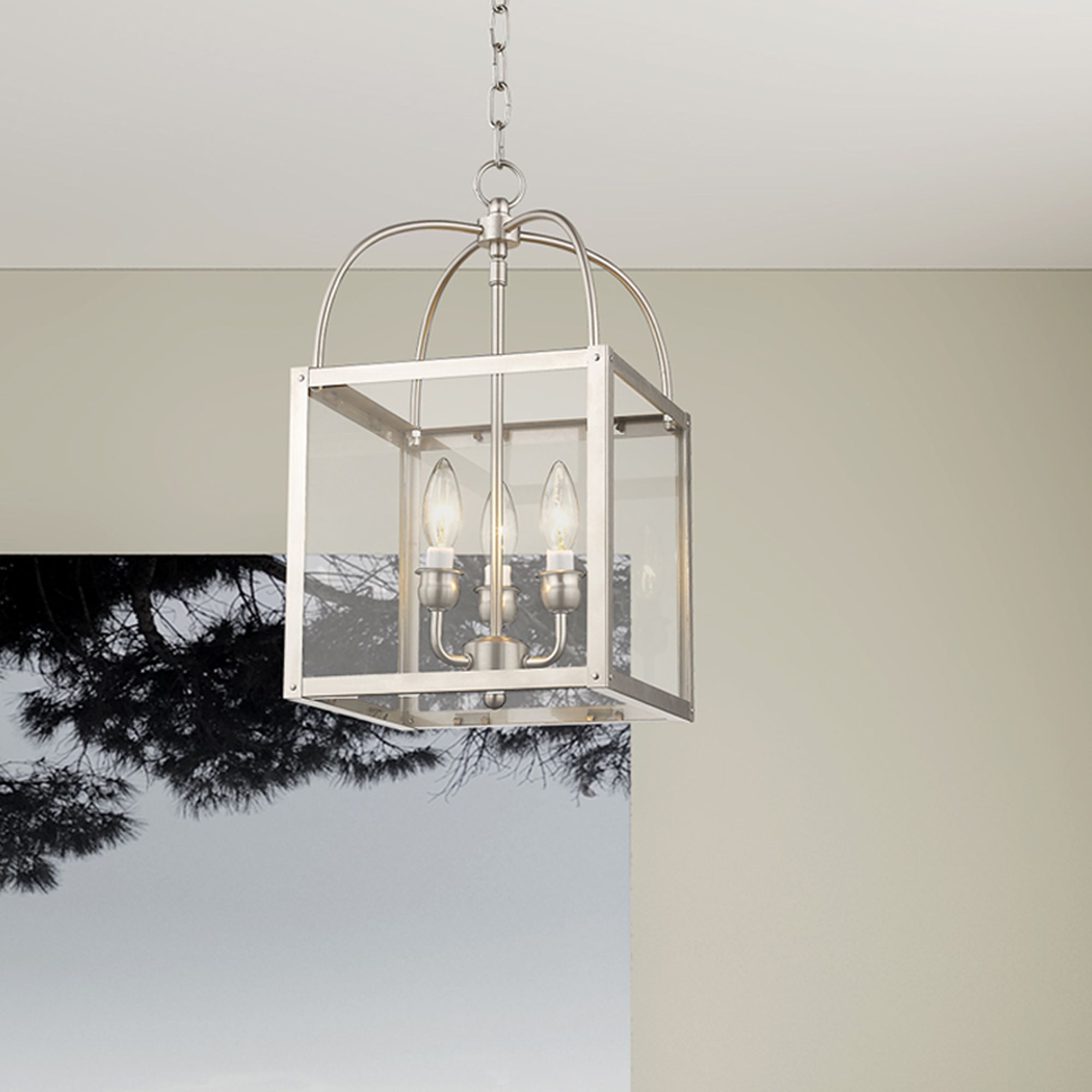 Milford 10" Wide Brushed Nickel 3-Light Mini Pendant in scene