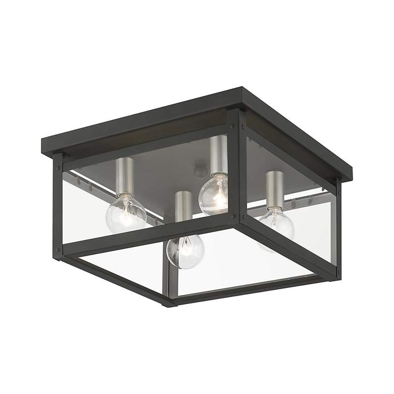 Image 4 Milford 11" Wide Black 4-Light Square Ceiling Light more views