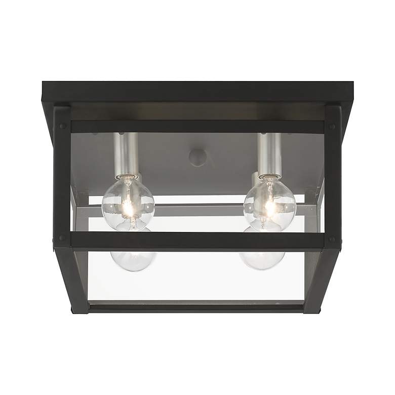 Image 6 Milford 11" Wide Black 4-Light Square Ceiling Light more views