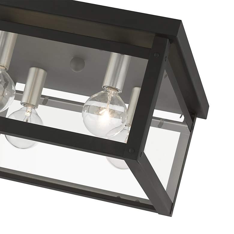 Image 7 Milford 11" Wide Black 4-Light Square Ceiling Light more views