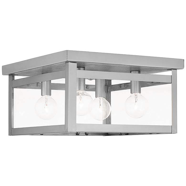 Image 2 Milford 11" Wide Brushed Nickel 4-Light Ceiling Light