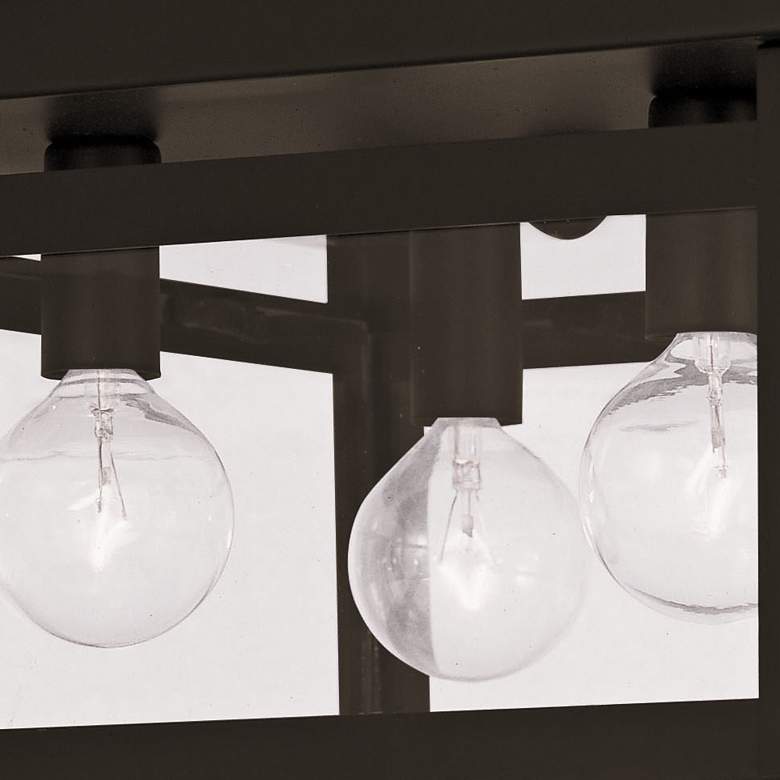 Image 3 Milford 11" Wide Brze and Glass 4-Light Sq Ceiling Light more views
