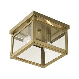 Image5 of Milford 2 Light Antique Brass Flush Mount more views