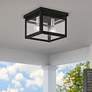 Thumbnail1 of Milford 2 Light Black with Brushed Nickel Finish Candles Square Flush Mount