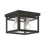 Thumbnail3 of Milford 2 Light Black with Brushed Nickel Finish Candles Square Flush Mount more views