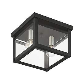 Image5 of Milford 2 Light Black with Brushed Nickel Finish Candles Square Flush Mount more views