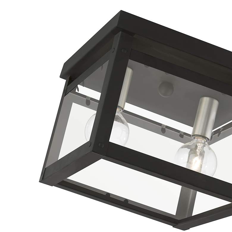 Image 7 Milford 2 Light Black with Brushed Nickel Finish Candles Square Flush Mount more views