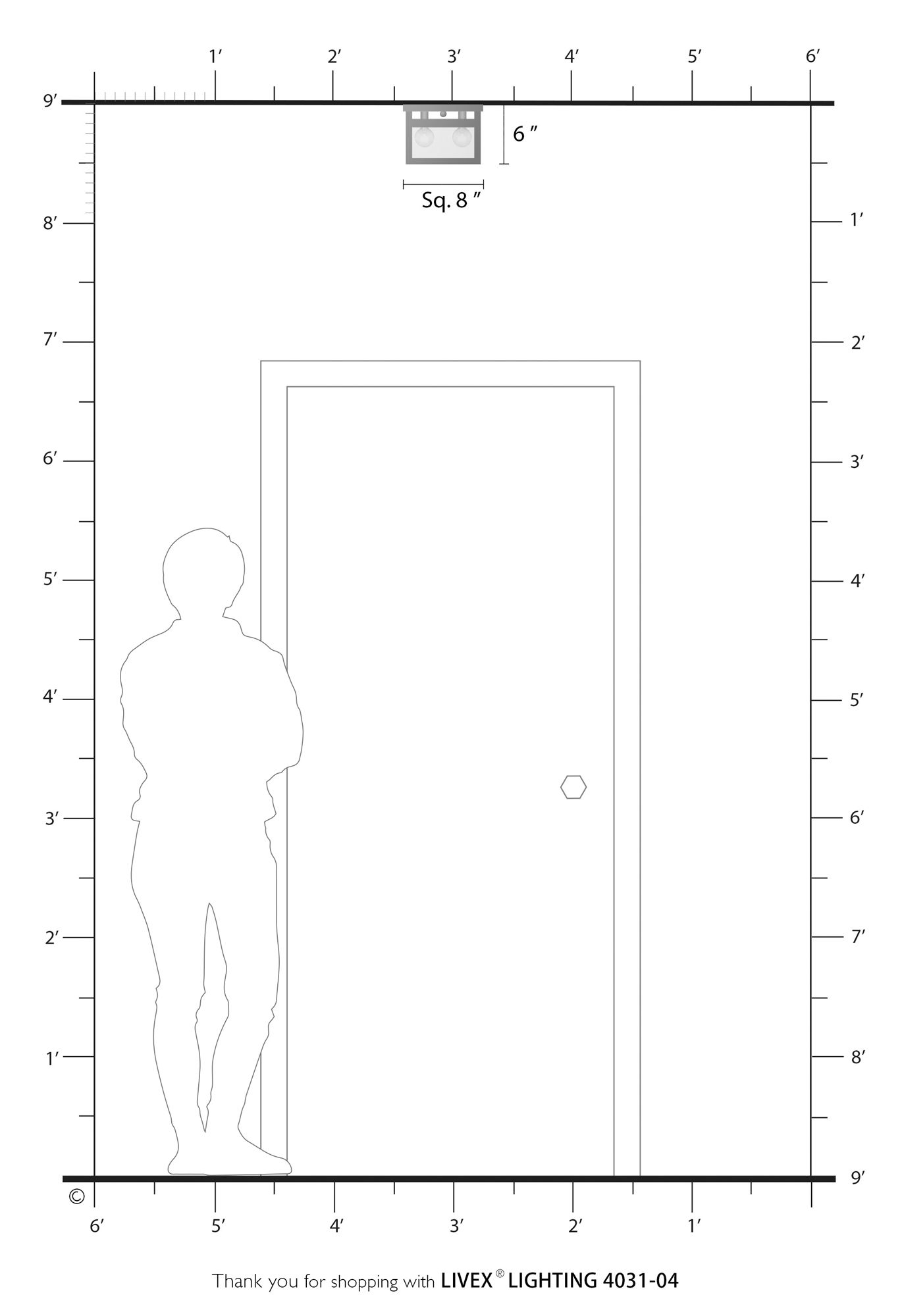 Milford 2 Light Black with Brushed Nickel Finish Candles Square Flush Mount