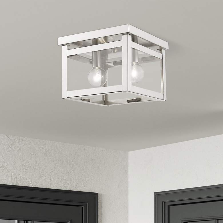 Image 1 Milford 2 Light Brushed Nickel Ceiling Mount
