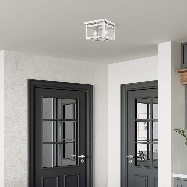 Image 7 Milford 2 Light Brushed Nickel Ceiling Mount more views
