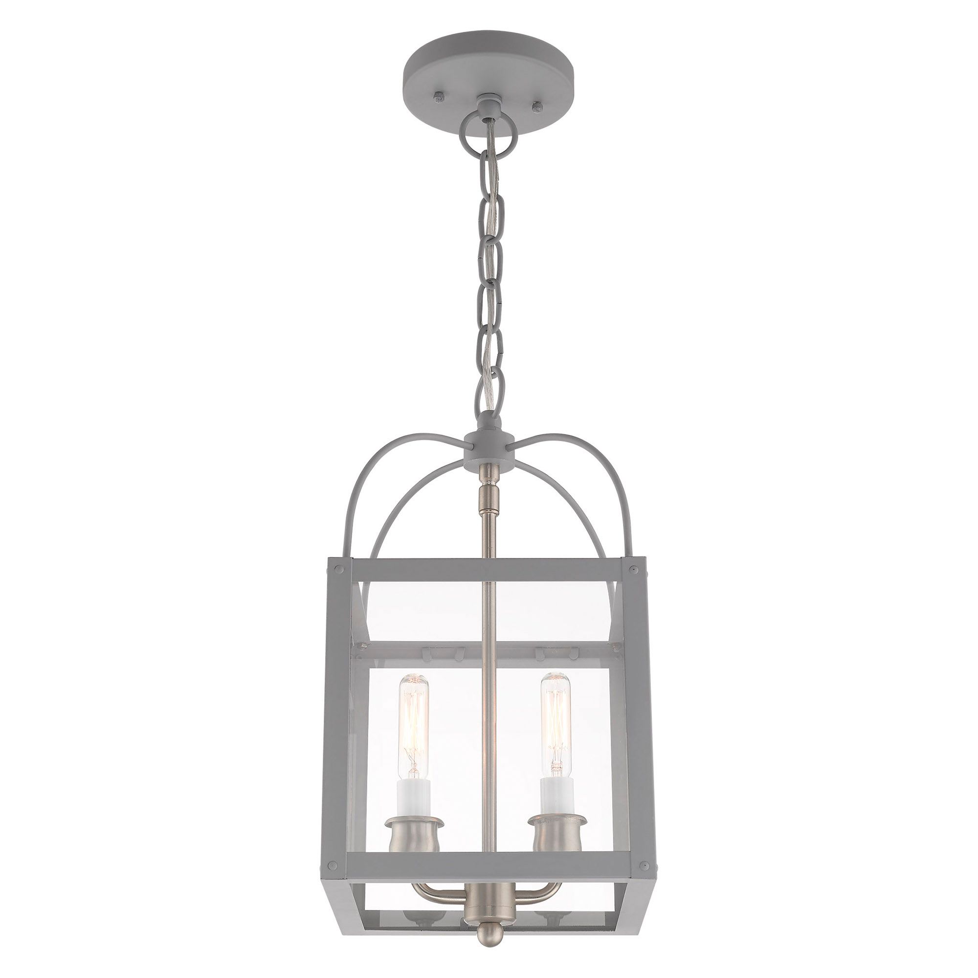 Image 4 Milford 2 Light Nordic Gray Convertible Mini Pendant/Ceiling Mount more views