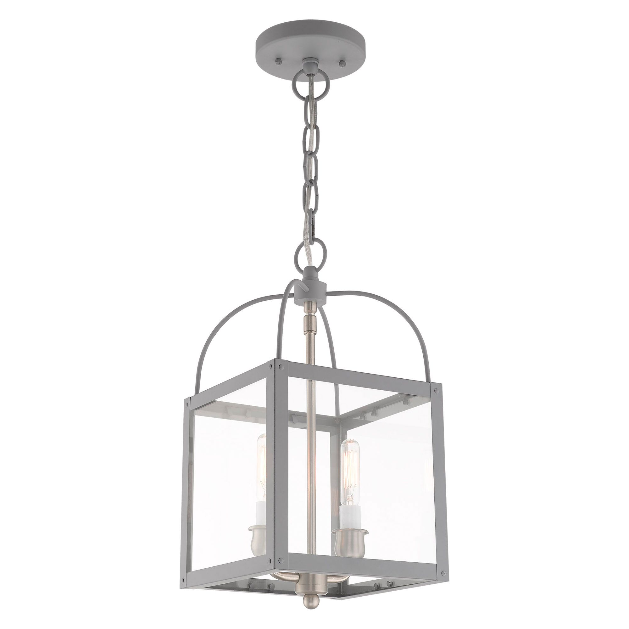 Image 5 Milford 2 Light Nordic Gray Convertible Mini Pendant/Ceiling Mount more views
