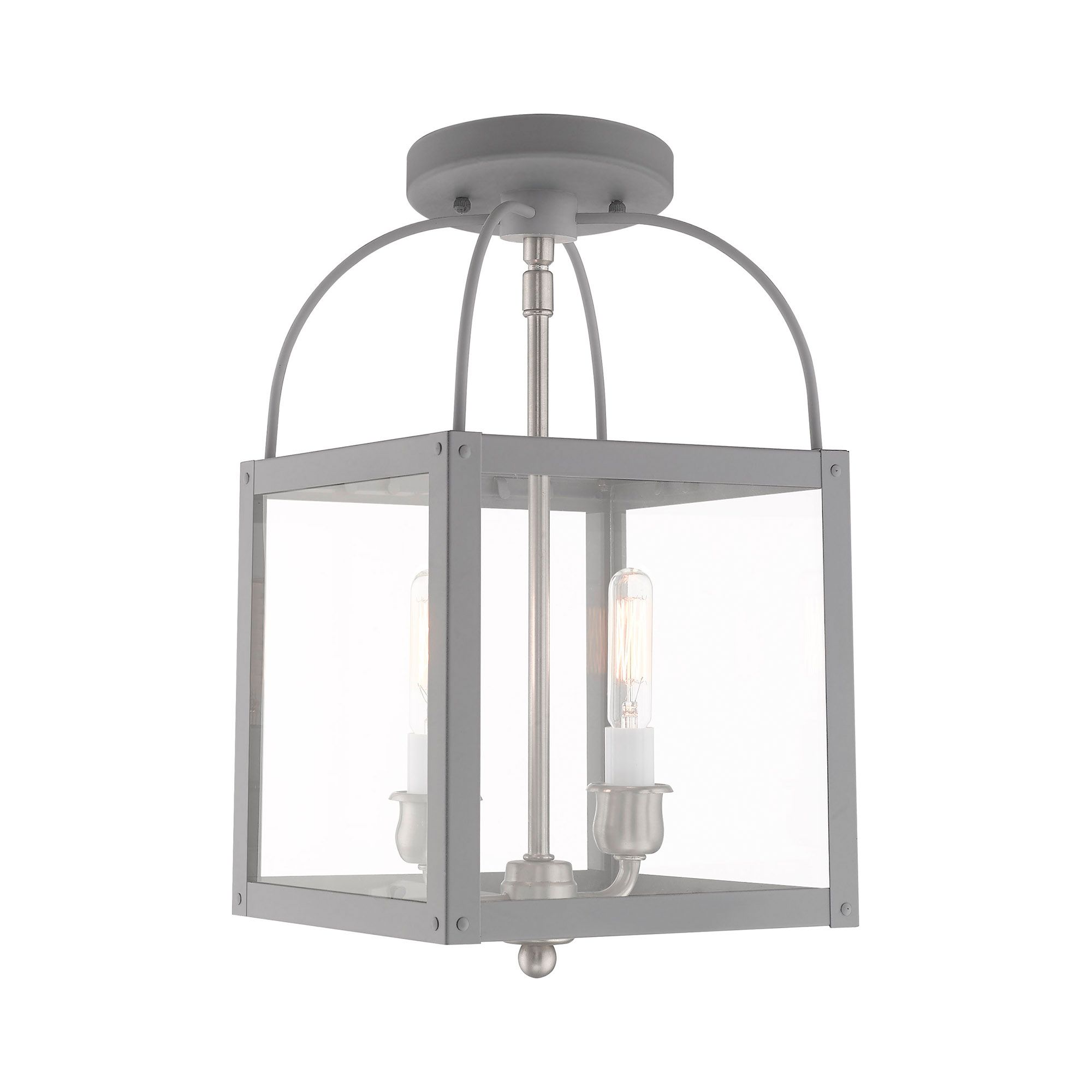 Image 7 Milford 2 Light Nordic Gray Convertible Mini Pendant/Ceiling Mount more views