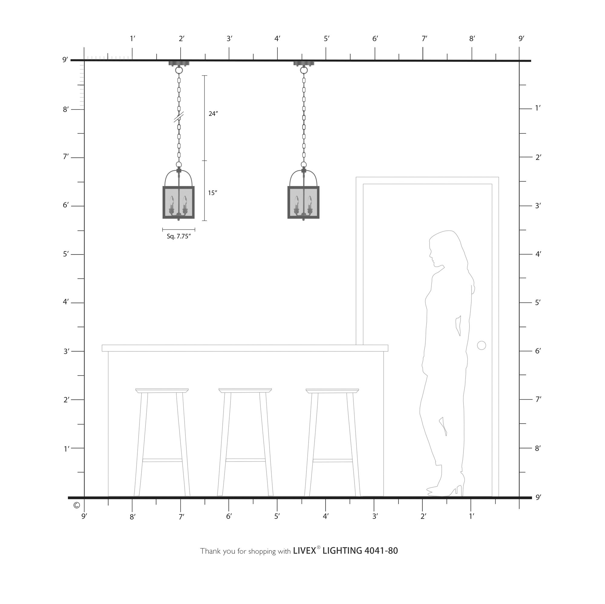 Milford 2 Light Nordic Gray Convertible Mini Pendant/Ceiling Mount