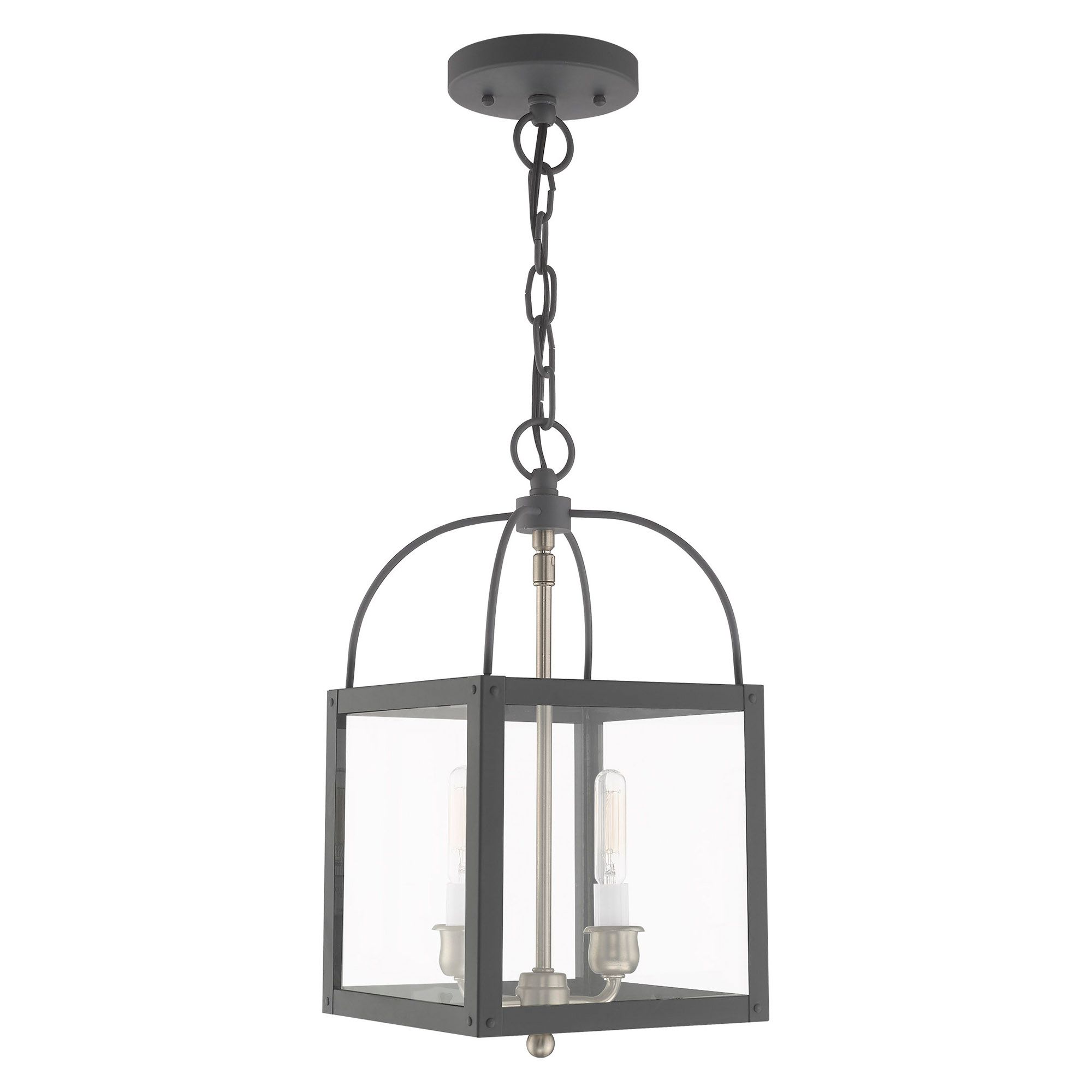 Image 3 Milford 2 Light Scandinavian Gray Convertible Mini Pendant/Ceiling Mount more views