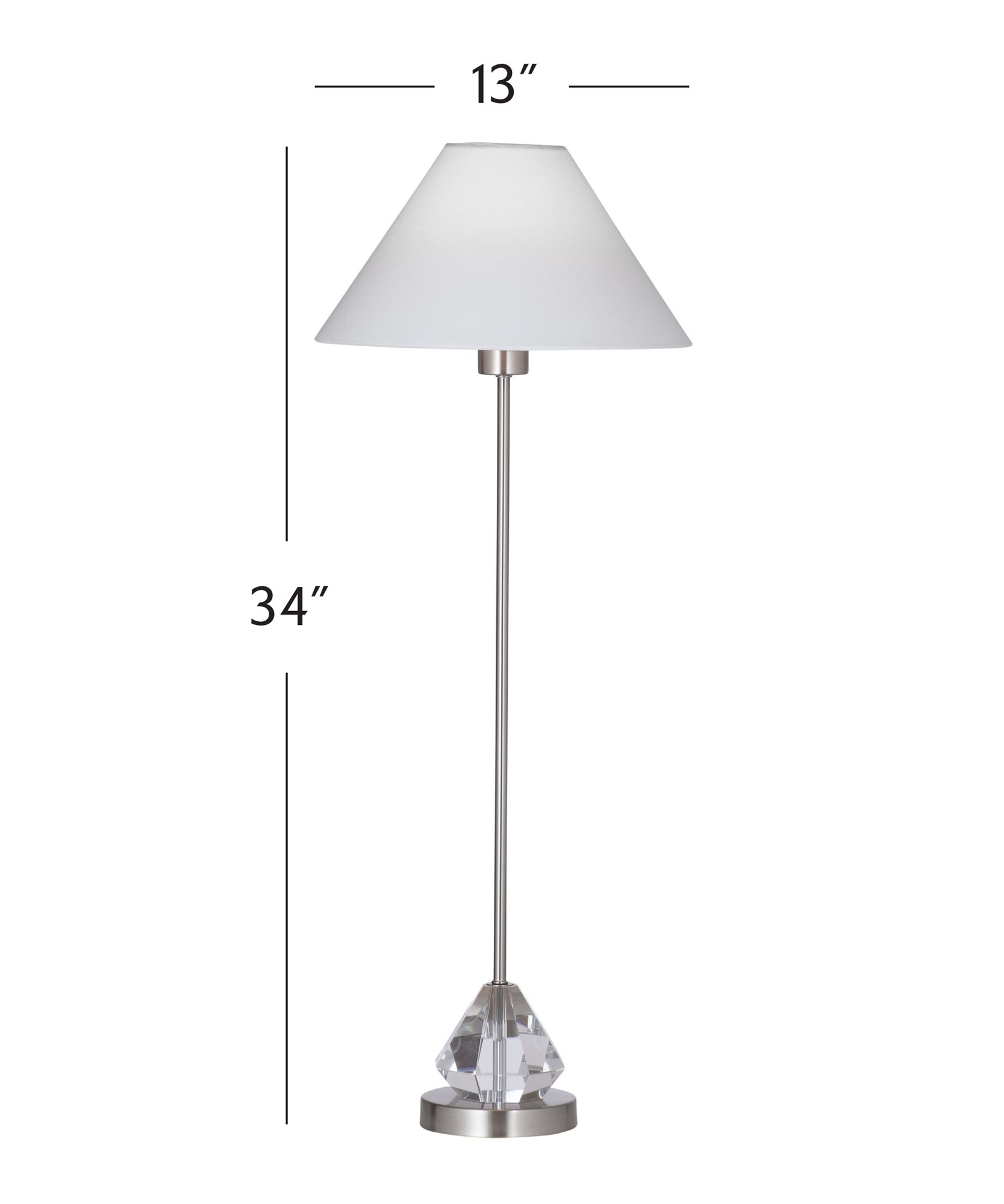Milford 34" High Brushed Steel Table Lamp