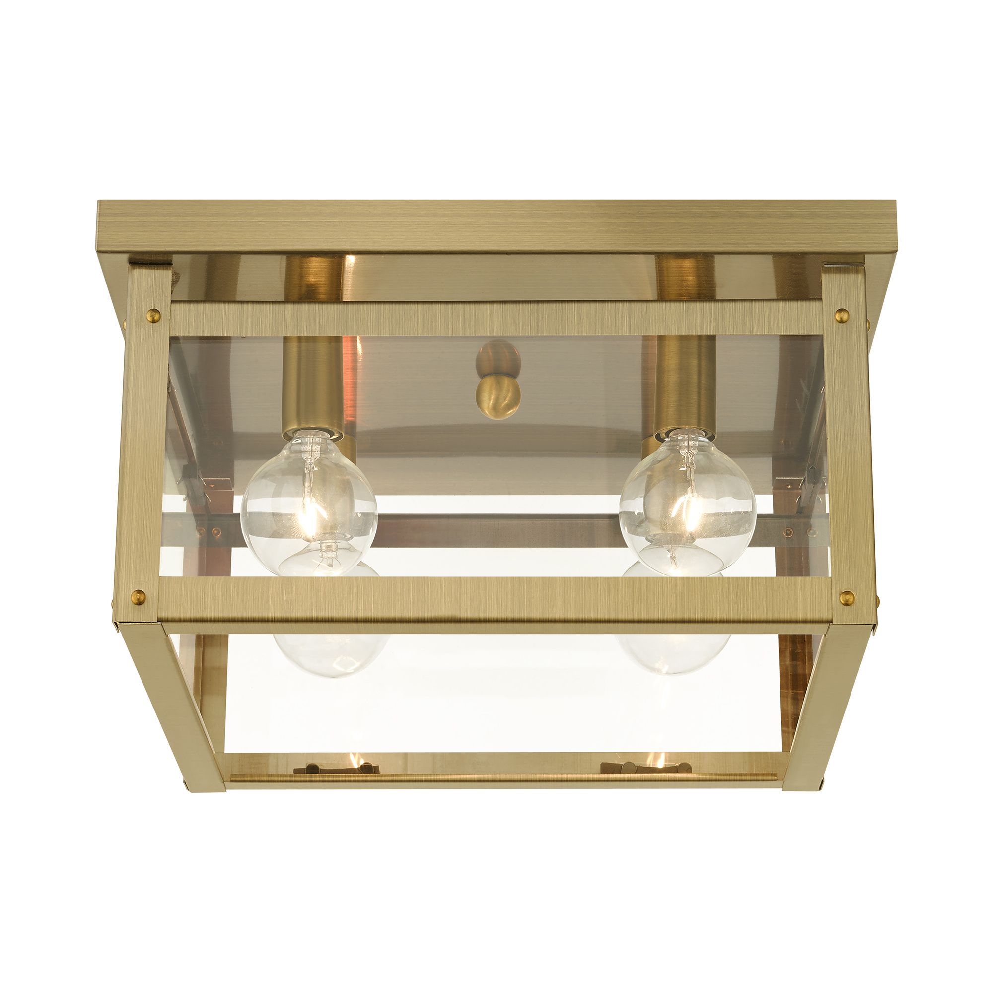 Image 7 Milford 4 Light Antique Brass Flush Mount more views