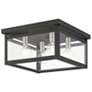 Milford 4 Light Black with Brushed Nickel Finish Candles Square Flush Mount