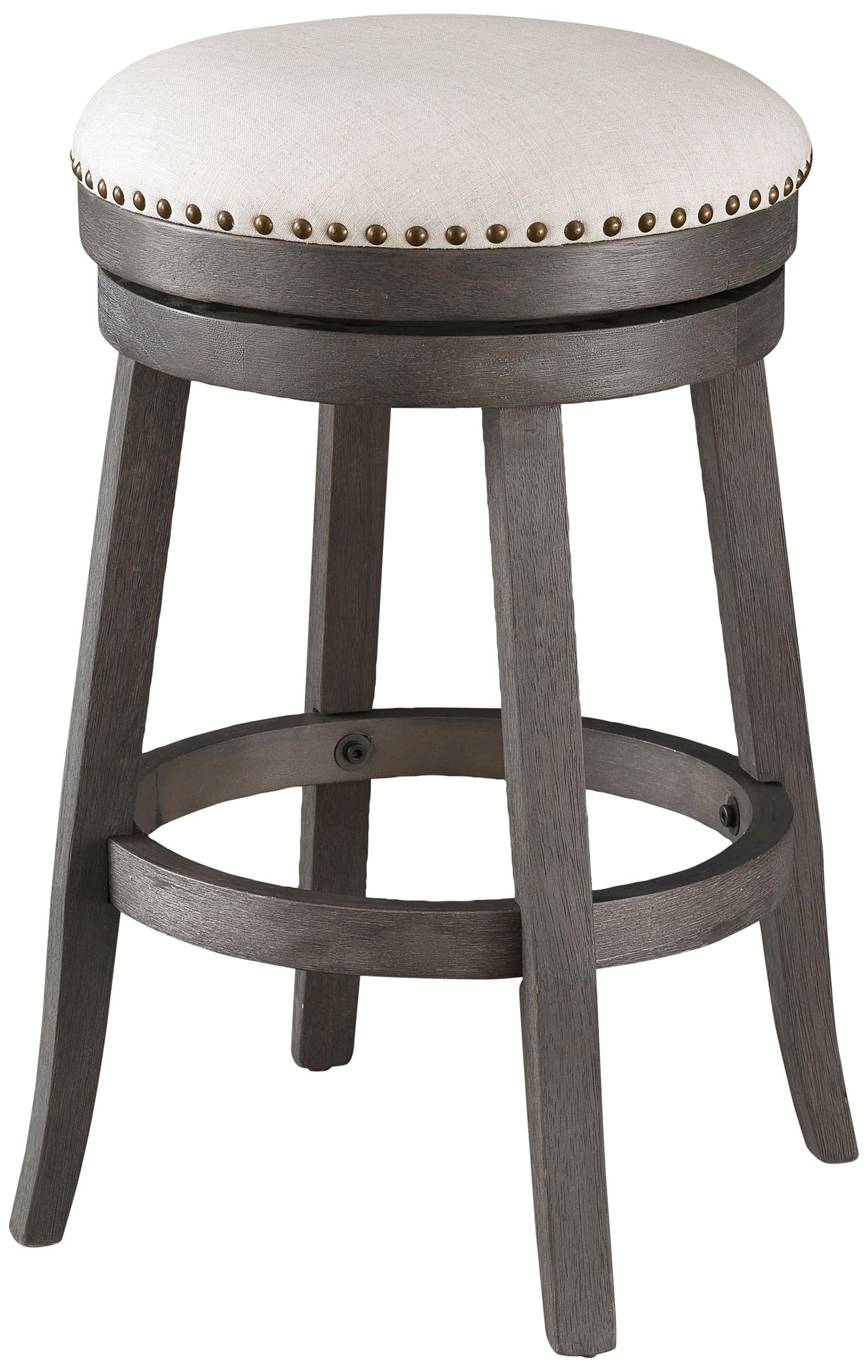 Milgate 26" Cream Fabric Swivel Counter Stools Set of 2