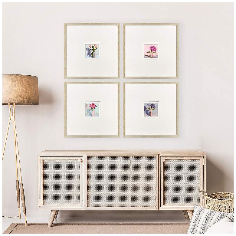 Image 5 Milk Bottle Florals 17"W x 17"H Framed Art - Set of 4 more views