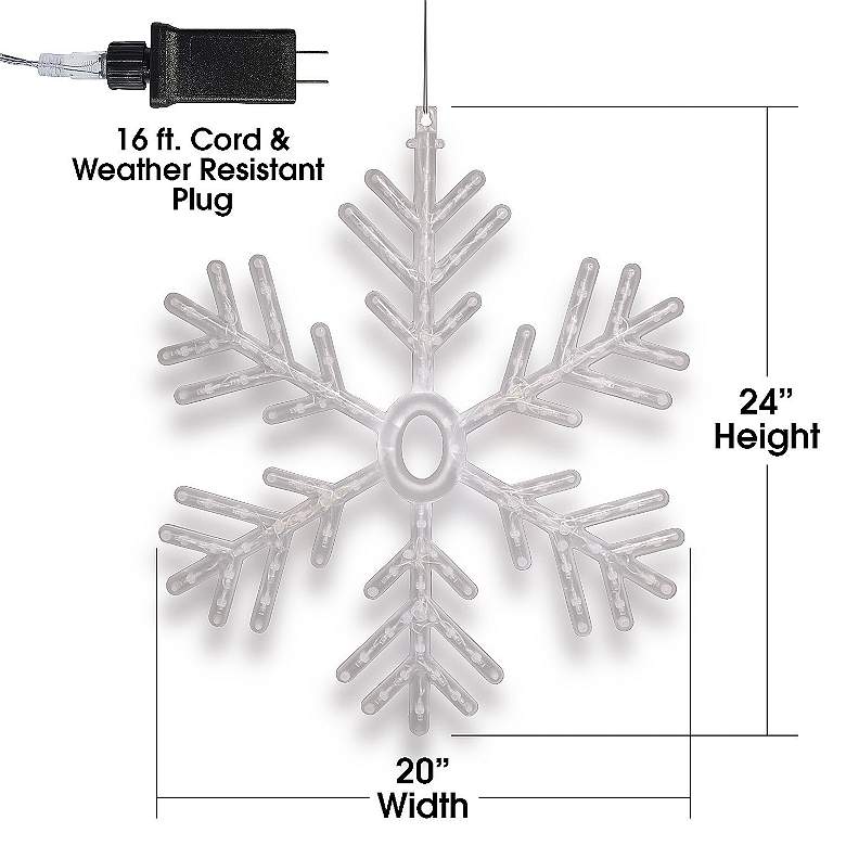 Image 4 Milk White LED Hanging Snowflake Christmas Decor with Remote more views