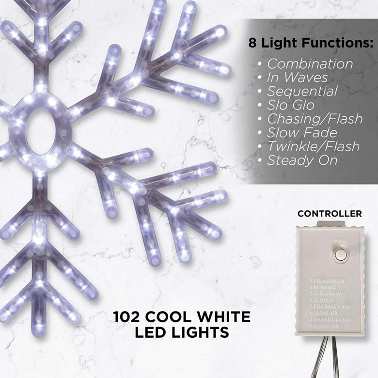 Image 5 Milk White LED Hanging Snowflake Christmas Decor with Remote more views