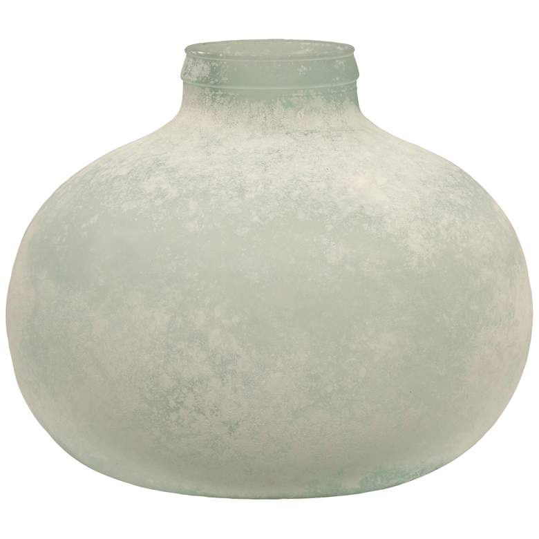 Image 1 Milky Way 12 1/2 inch Wide Cream Frosted Recycled Glass Vase
