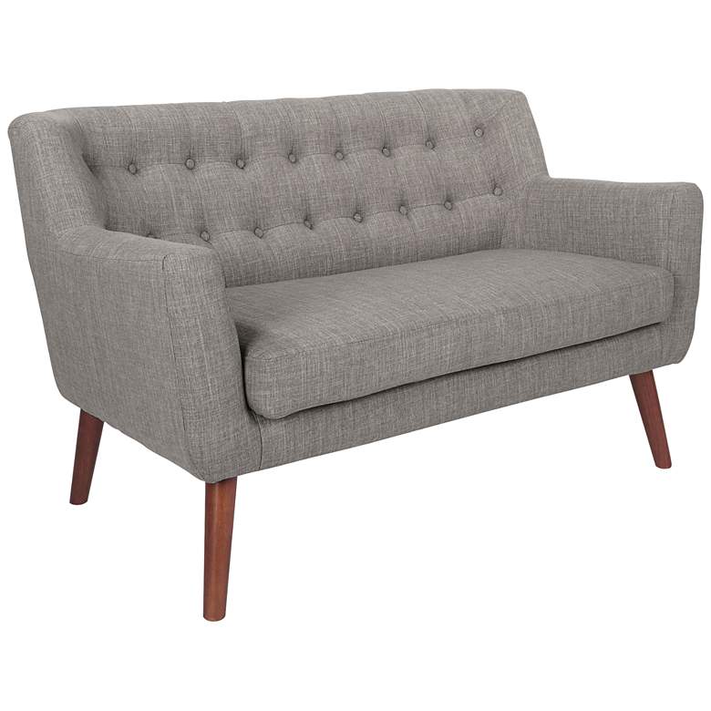 Image 2 Mill Lane Cement Button-Tufted Loveseat