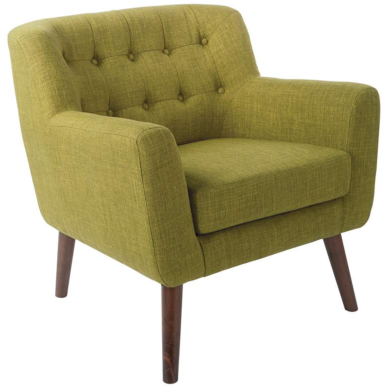 Image 1 Mill Lane Green Button-Tufted Accent Chair