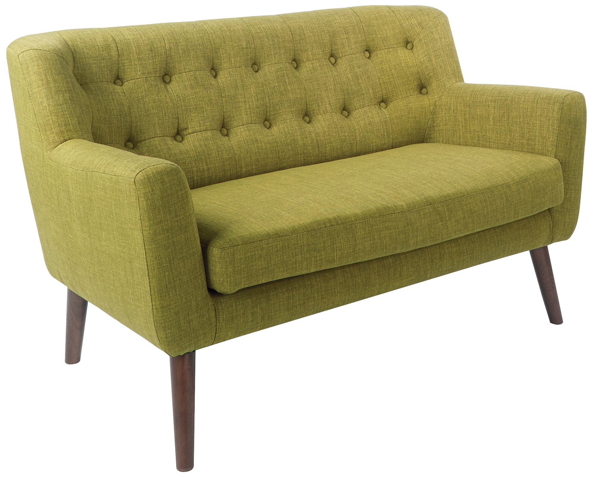 Mill Lane Green Button-Tufted Loveseat - #97P27 | Lamps Plus