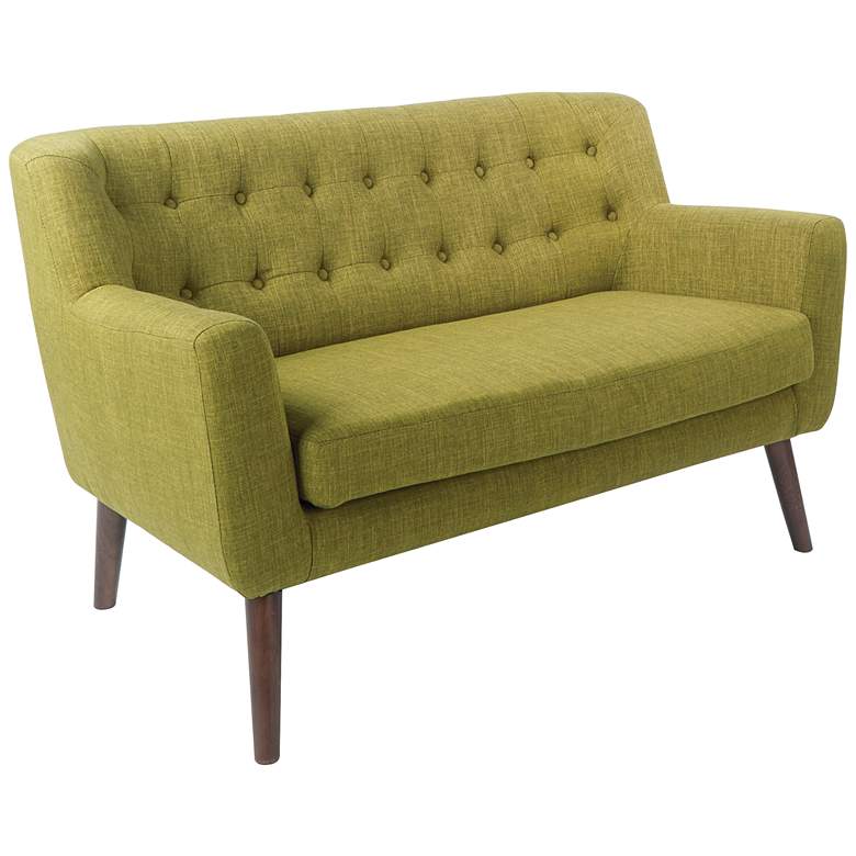 Image 3 Mill Lane Green Button-Tufted Loveseat