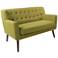 Mill Lane Green Button-Tufted Loveseat
