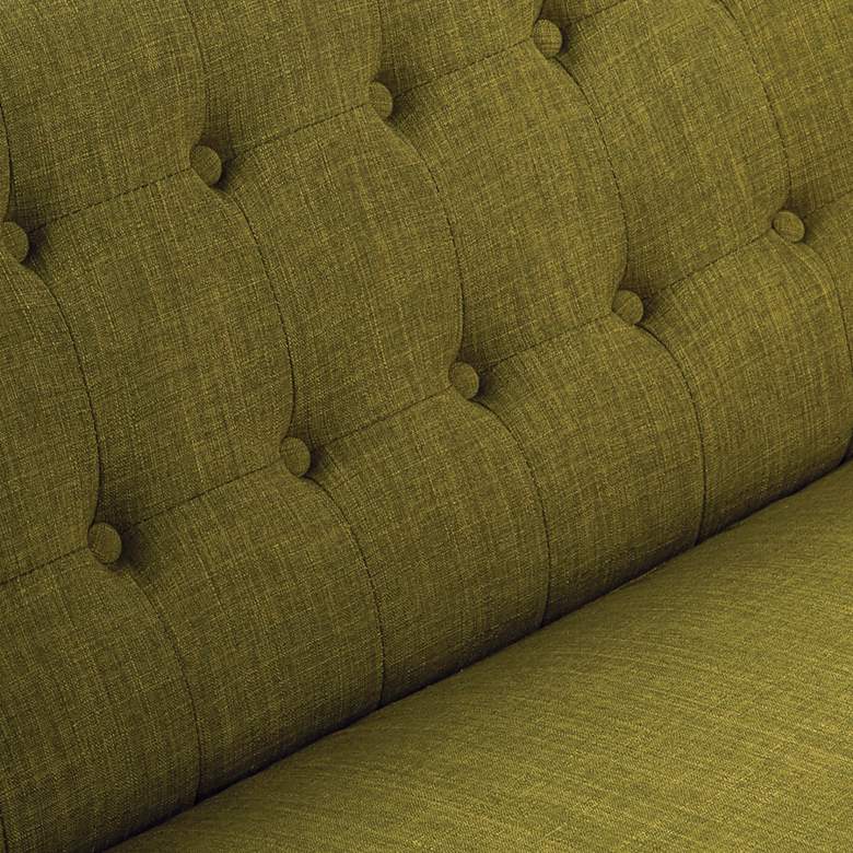 Image 4 Mill Lane Green Button-Tufted Loveseat more views