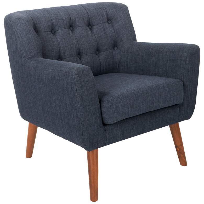 Image 2 Mill Lane Navy Button-Tufted Accent Chair