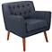 Mill Lane Navy Button-Tufted Accent Chair