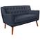 Mill Lane Navy Button-Tufted Loveseat