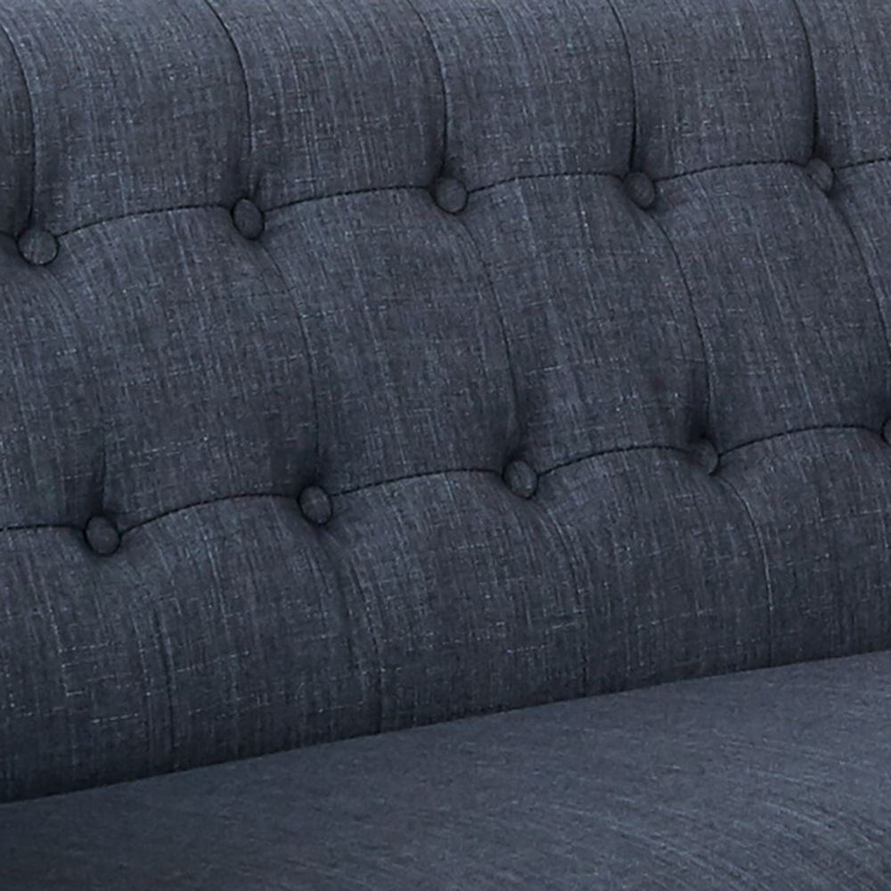Image 4 Mill Lane Navy Button-Tufted Loveseat more views