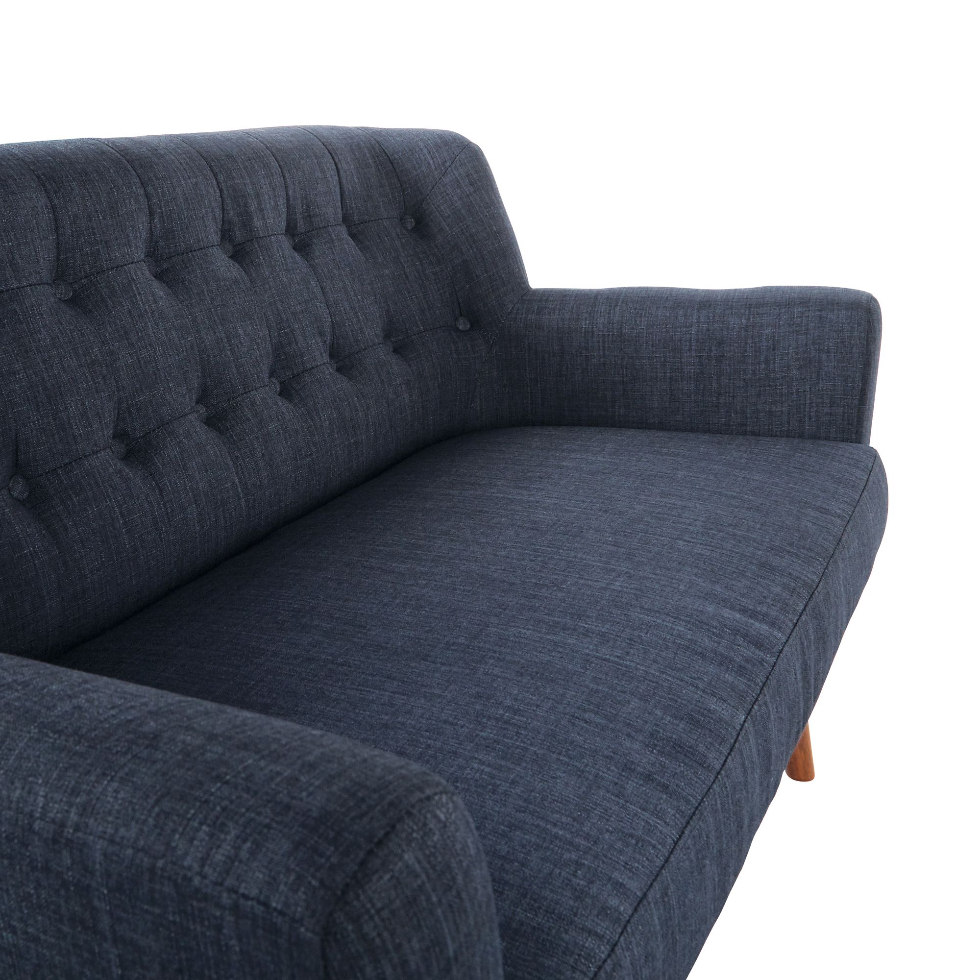 Image 6 Mill Lane Navy Button-Tufted Loveseat more views